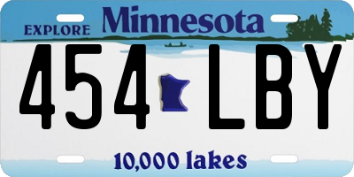 MN license plate 454LBY