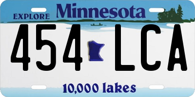 MN license plate 454LCA