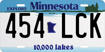 MN license plate 454LCK