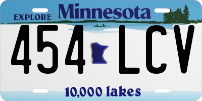 MN license plate 454LCV