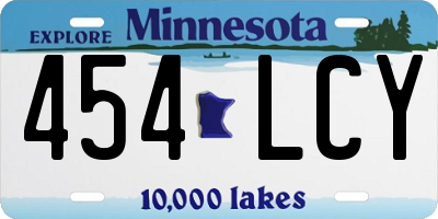 MN license plate 454LCY