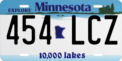 MN license plate 454LCZ