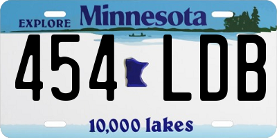 MN license plate 454LDB