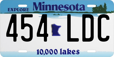MN license plate 454LDC
