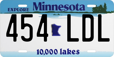 MN license plate 454LDL