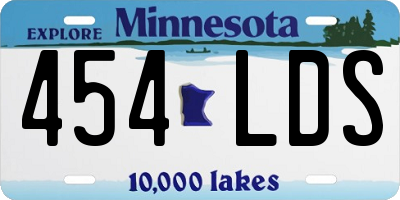 MN license plate 454LDS