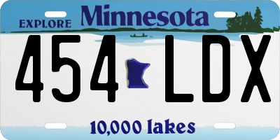 MN license plate 454LDX