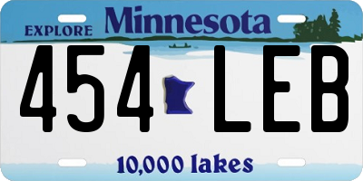 MN license plate 454LEB