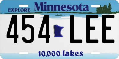 MN license plate 454LEE
