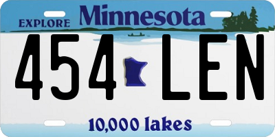 MN license plate 454LEN