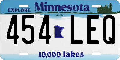 MN license plate 454LEQ