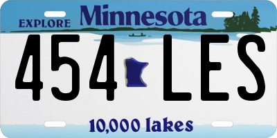 MN license plate 454LES