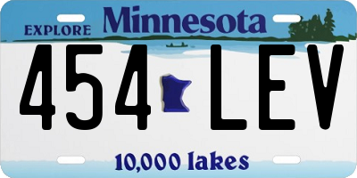 MN license plate 454LEV