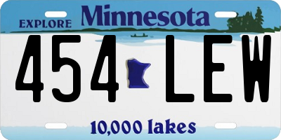 MN license plate 454LEW