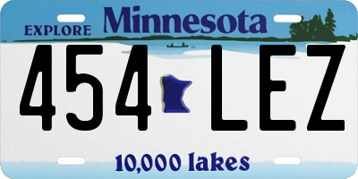 MN license plate 454LEZ