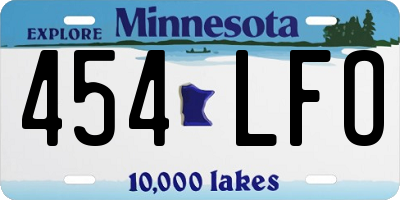 MN license plate 454LFO