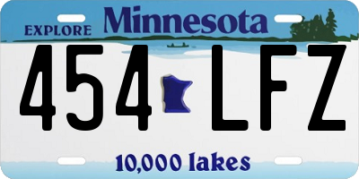 MN license plate 454LFZ