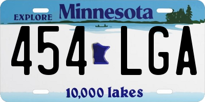 MN license plate 454LGA
