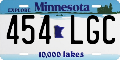 MN license plate 454LGC