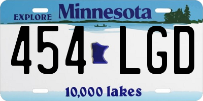 MN license plate 454LGD