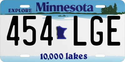 MN license plate 454LGE