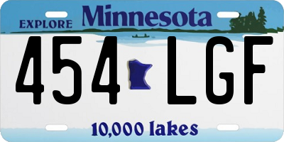 MN license plate 454LGF