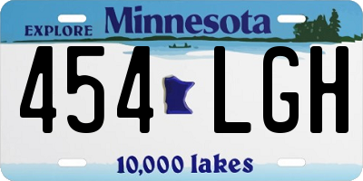 MN license plate 454LGH