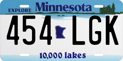 MN license plate 454LGK