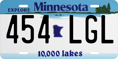 MN license plate 454LGL