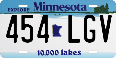 MN license plate 454LGV