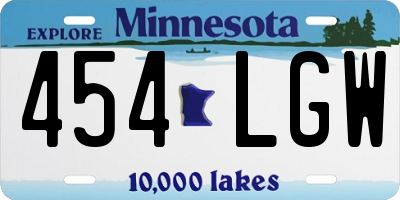 MN license plate 454LGW