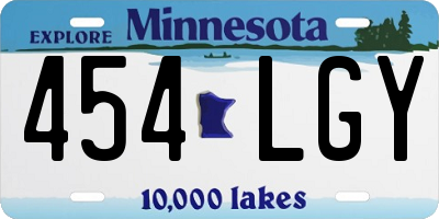 MN license plate 454LGY