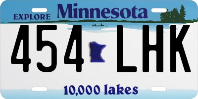 MN license plate 454LHK