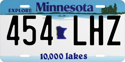 MN license plate 454LHZ