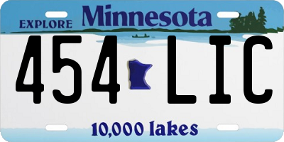 MN license plate 454LIC