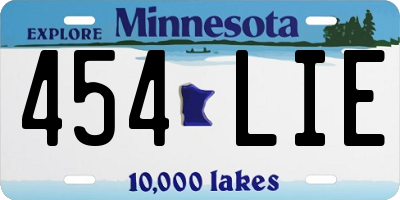 MN license plate 454LIE
