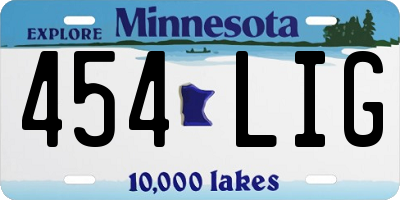 MN license plate 454LIG