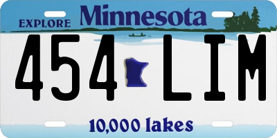 MN license plate 454LIM