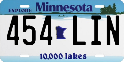 MN license plate 454LIN