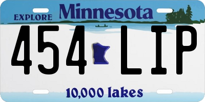 MN license plate 454LIP
