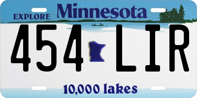 MN license plate 454LIR