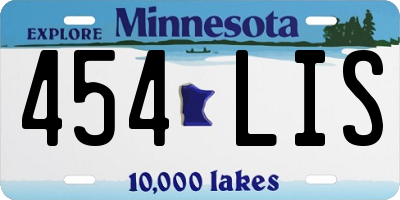MN license plate 454LIS