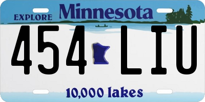 MN license plate 454LIU
