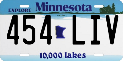 MN license plate 454LIV