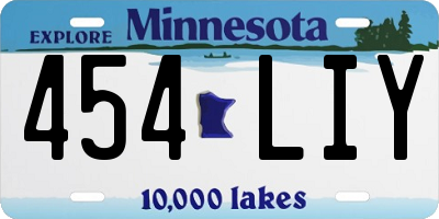 MN license plate 454LIY