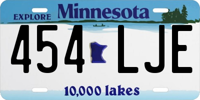 MN license plate 454LJE