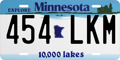 MN license plate 454LKM