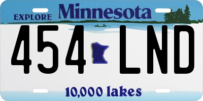 MN license plate 454LND