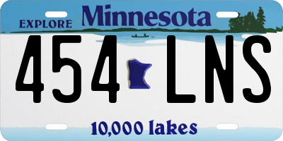 MN license plate 454LNS