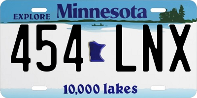 MN license plate 454LNX